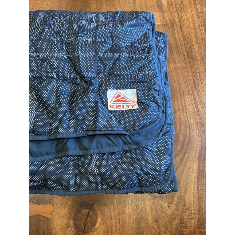Kelty Bestie Blanket Camping Travel 75x42 Blue Pattern